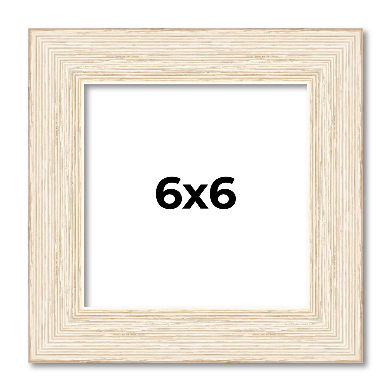6x6 Wide Barnwood Picture Frame with UV-Resistant Acrylic & Acid Free Backing, Available in 6 Paint Finishes - Grey, Brown, White, and Black